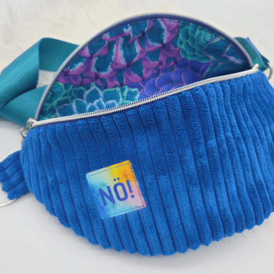 Gürteltasche - "Nö" - Blau Breitcord